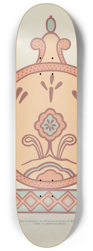 American 20th Century - Mission La Purisima Concepcion Wall Painting from the portfolio Decorative Art of Spanish California 8.25 inch art skate deck