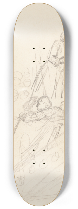 Valentine Cameron Prinsep - Figure Studies (verso) 8.25 inch art skate deck