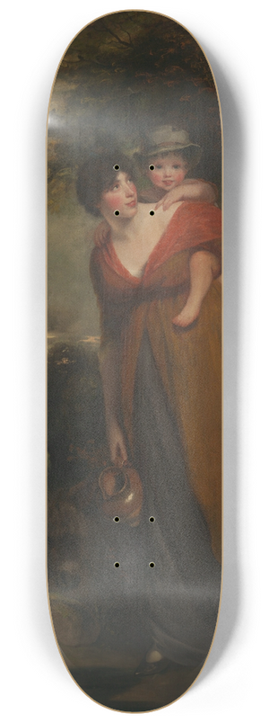 John Hoppner - Mrs. Richard Brinsley Sheridan (Hester Jane Ogle, 17751817) and Her Son (Charles Brinsley Sheridan, 17961843) 8.25 inch art skate deck