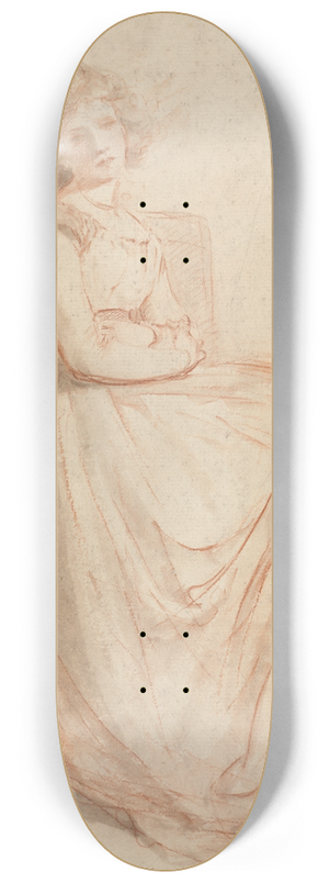 John Hoppner - Study of a Seated Woman 8.25 inch art skate deck