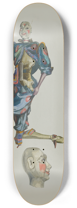 Verna Tallman - Drunken Clown Puppet 8.25 inch art skate deck
