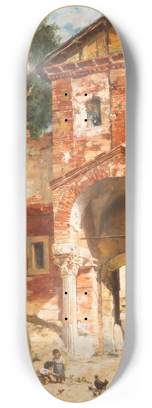 Veronika Maria Herwegen-Manini - Town gate in southern landscape 8.25 inch art skate deck