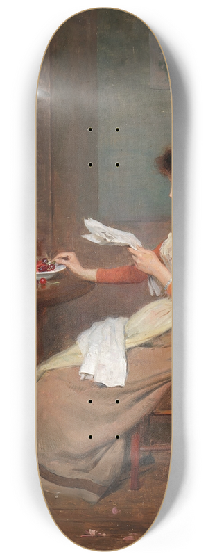 Victor Gabriel Gilbert - Reading the News 8.25 inch art skate deck