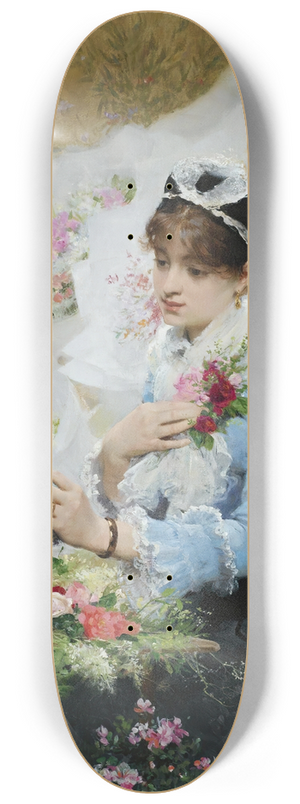 Victor Gabriel Gilbert - The Flower Seller 8.25 inch art skate deck