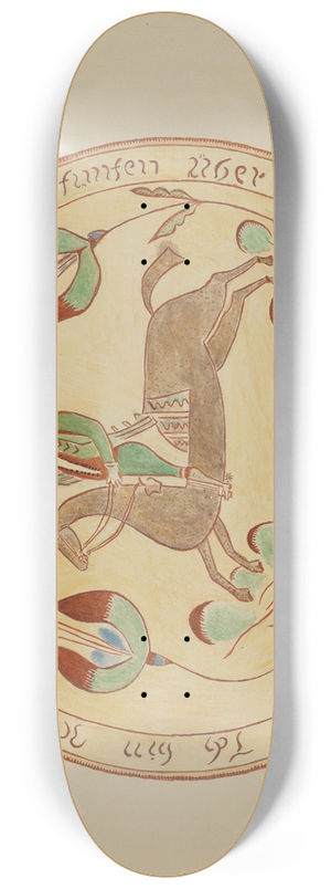 American 20th Century - Pa. German Plate 8.25 inch art skate deck