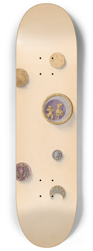 John H. Tercuzzi - Buttons 8.25 inch art skate deck