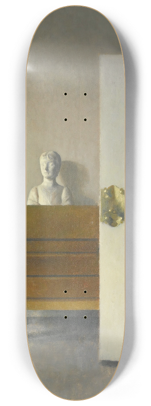 Vilhelm Hammershi - Interior with a bust 8.25 inch art skate deck