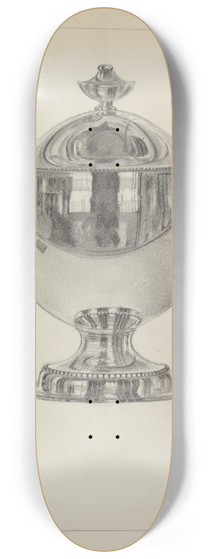 Vincent Carano - Silver Sugar Bowl with Cover 8.25 inch art skate deck