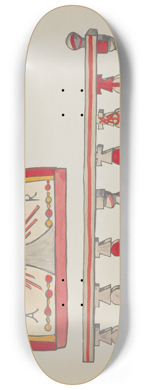 American 20th Century - Plate 10  Holy Ghost Lunette & Altar Rail, Chimayo  From Portfolio Spanish Colonial Designs of New Mexico 8.25 inch art skate deck