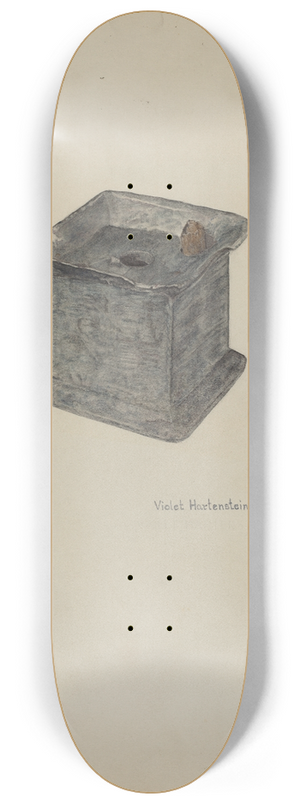 Violet Hartenstein - Pewter Inkstand 8.25 inch art skate deck