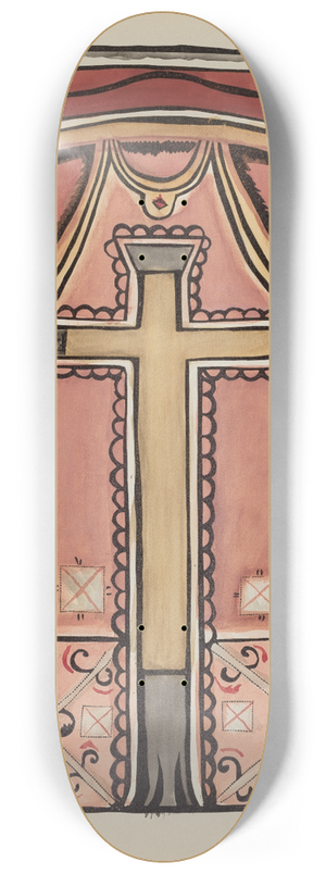 American 20th Century - Plate 13  Designs with Cross, Chimayo  From Portfolio Spanish Colonial Designs of New Mexico 8.25 inch art skate deck