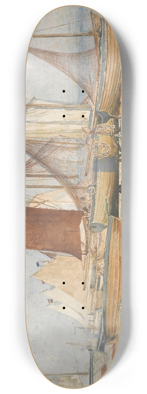 Walter Crane - Southwold  a study of sails 8.25 inch art skate deck