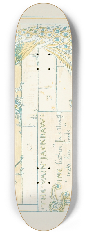 Walter Crane - The Vain Jackdaw 8.25 inch art skate deck