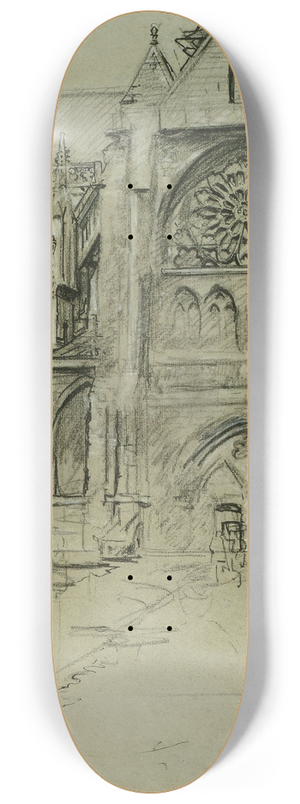 Walter Richard Sickert - La Rue Pequet, Dieppe, St Jacques 8.25 inch art skate deck