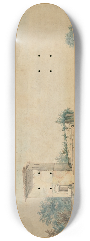 Wigerus Vitringa - River Landscape with a Ferry Boat 8.25 inch art skate deck