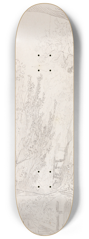 Wilhelm Busch - Landschaft mit Maler 8.25 inch art skate deck