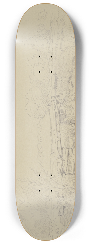 Wilhelm Busch - Steinbrcke in weiter Landschaft 8.25 inch art skate deck