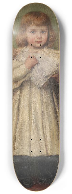 Wilhelm Carl Ruber - Mdchen mit Puppe (Die Adoptivtochter des Knstlers) 8.25 inch art skate deck