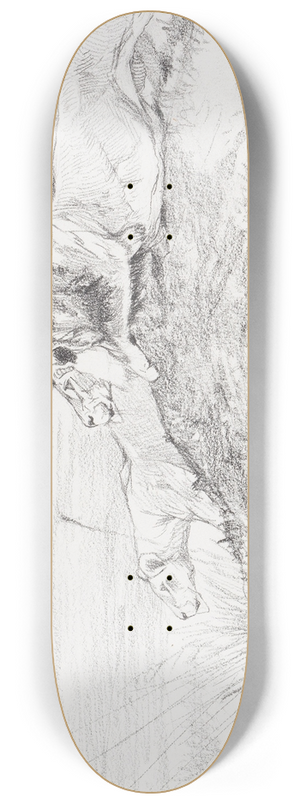 Wilhelm Kuhnert - Lwen auf der Lauer 8.25 inch art skate deck