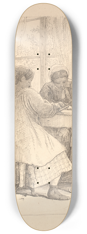 Wilhelm Marstrand - Lektielsning 8.25 inch art skate deck