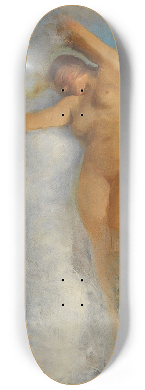 Wilhelm Trbner - Weiblicher Akt im Schaum einer Welle; Oceanide 8.25 inch art skate deck