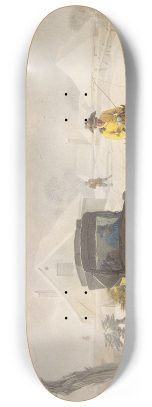 Wilhelm von Kobell - Stagecoach in Winter 8.25 inch art skate deck