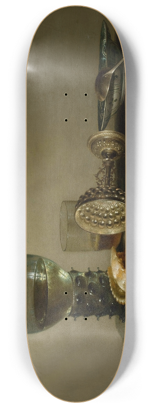 Willem Claesz Heda - Dessert, still life with cake, wine, beer and nuts 8.25 inch art skate deck