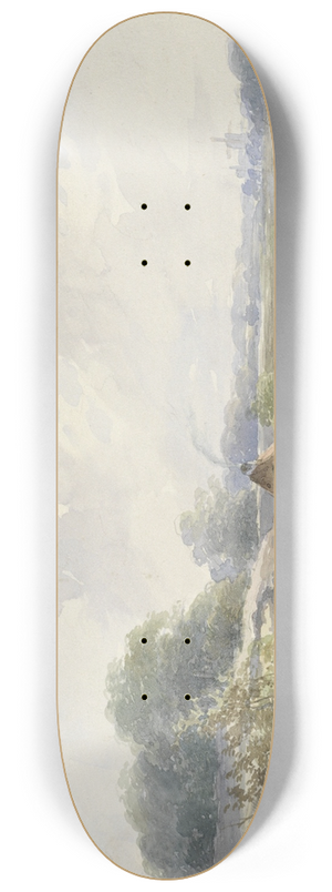 Willem Roelofs - Landschap met boerderij en vee 8.25 inch art skate deck