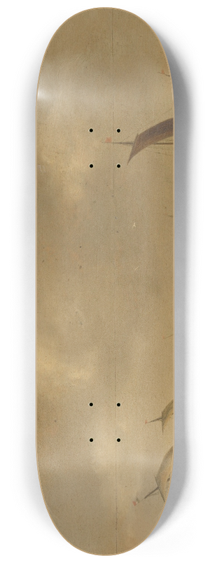 Willem van Diest - Seascape on the Beach at Scheveningen 8.25 inch art skate deck
