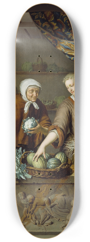 Willem Van Mieris - The Greengrocer 8.25 inch art skate deck