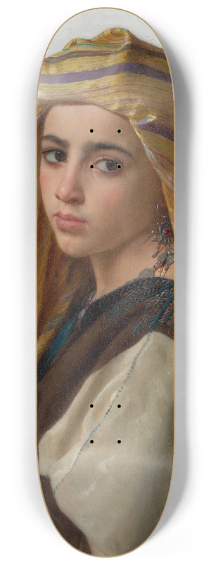 William Bouguereau - Girl with a pomegranate 8.25 inch art skate deck