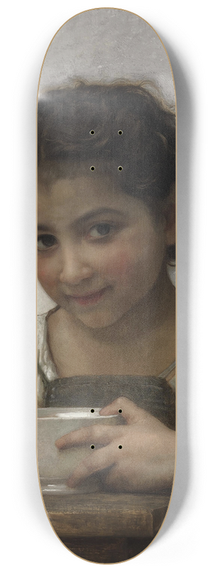 William Bouguereau - La soupe au lait 8.25 inch art skate deck