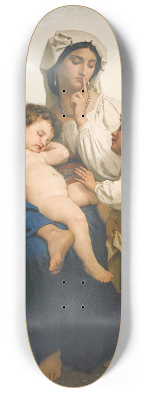 William Bouguereau - Le Sommeil 8.25 inch art skate deck