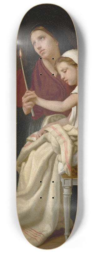 William Bouguereau - Le Voeu 8.25 inch art skate deck
