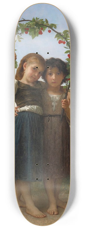 William Bouguereau - The Cherry Branch 8.25 inch art skate deck
