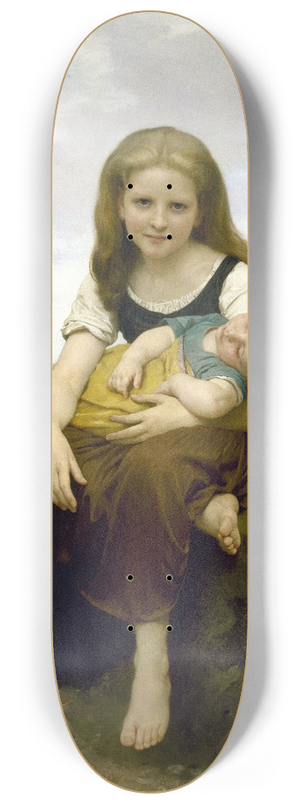 William Bouguereau - The Elder Sister 8.25 inch art skate deck
