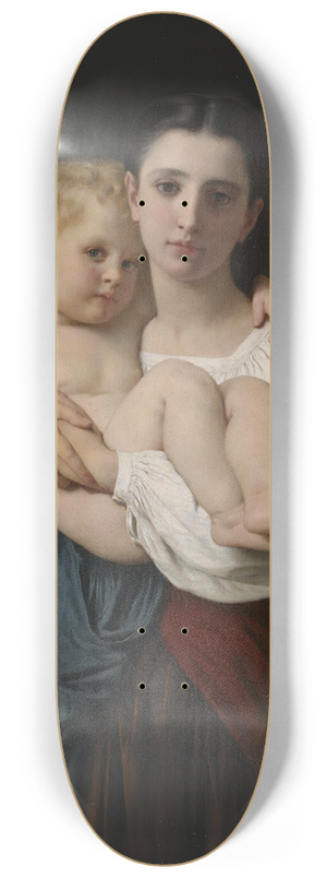 William Bouguereau - The Elder Sister 8.25 inch art skate deck