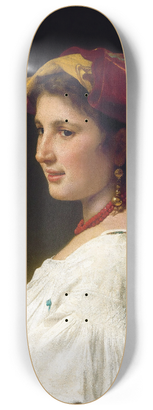William Bouguereau - The Little Knitter 8.25 inch art skate deck