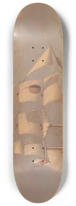William Clark - The Black Ball Line Packet Ship New York off Ailsa Craig 8.25 inch art skate deck