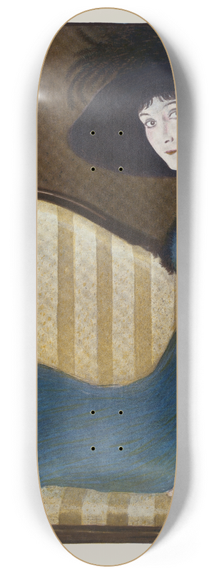 William Ely Hill - Why worry about Mona Lisa 8.25 inch art skate deck
