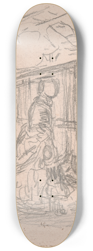 John Leech - Boarding a Train 8.25 inch art skate deck