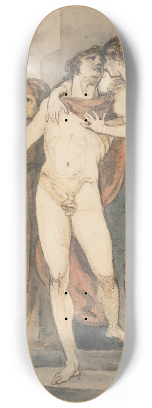 William Hamilton - Leander Taking Leave of Hero Before Swimming Back Across the Hellespont 8.25 inch art skate deck