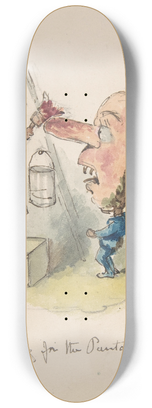 John Leech - Preparing for the Pantomime 8.25 inch art skate deck John Leech - Preparing for the Pantomime 8.25 inch art skate deck