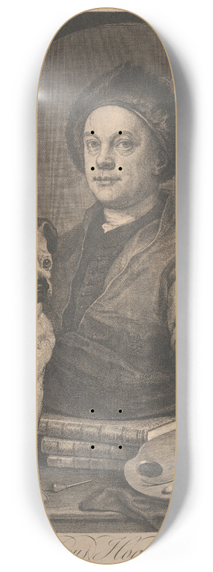 William Hogarth - Self-portrait 8.25 inch art skate deck