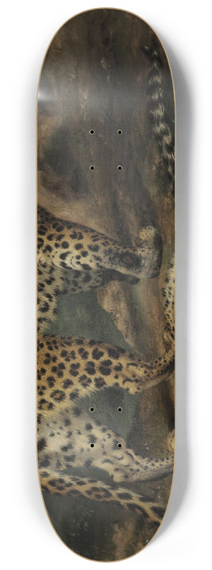 William Huggins - Two leopards 8.25 inch art skate deck