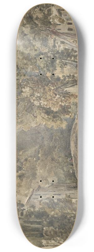 William James Mller - Landscape with bridge 8.25 inch art skate deck