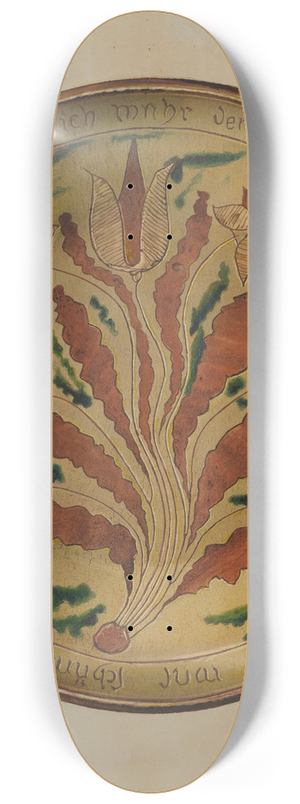 William L. Antrim - Pa. German Plate 8.25 inch art skate deck