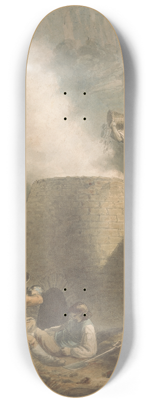 William Marshall Craig - Landscape with Lime-Kiln and Workmen 8.25 inch art skate deck