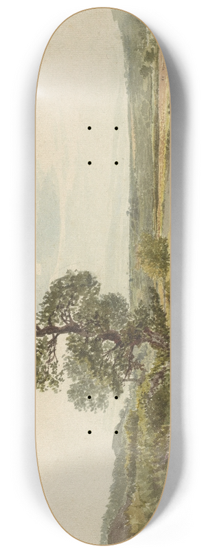 John Linnell - A Landscape in Snowdonia with a Tree in the Foreground 8.25 inch art skate deck