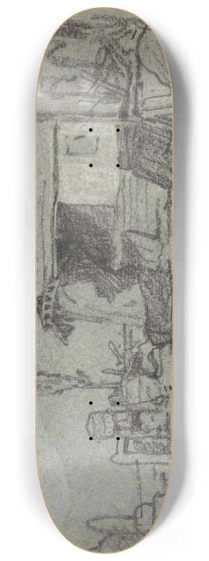 John Linnell - A Scene in the Edgware Road, London 8.25 inch art skate deck